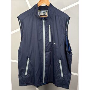 Tommy Bahama Golf Nine Iron Vest Men’s XL Blue Lightweight Water Repellant Zip